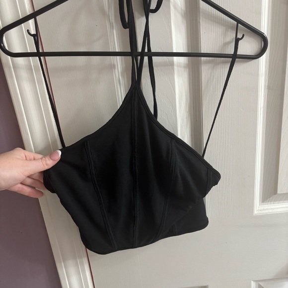 NWOT UO Colette Black Halter Crop Top - Picture 3 of 6